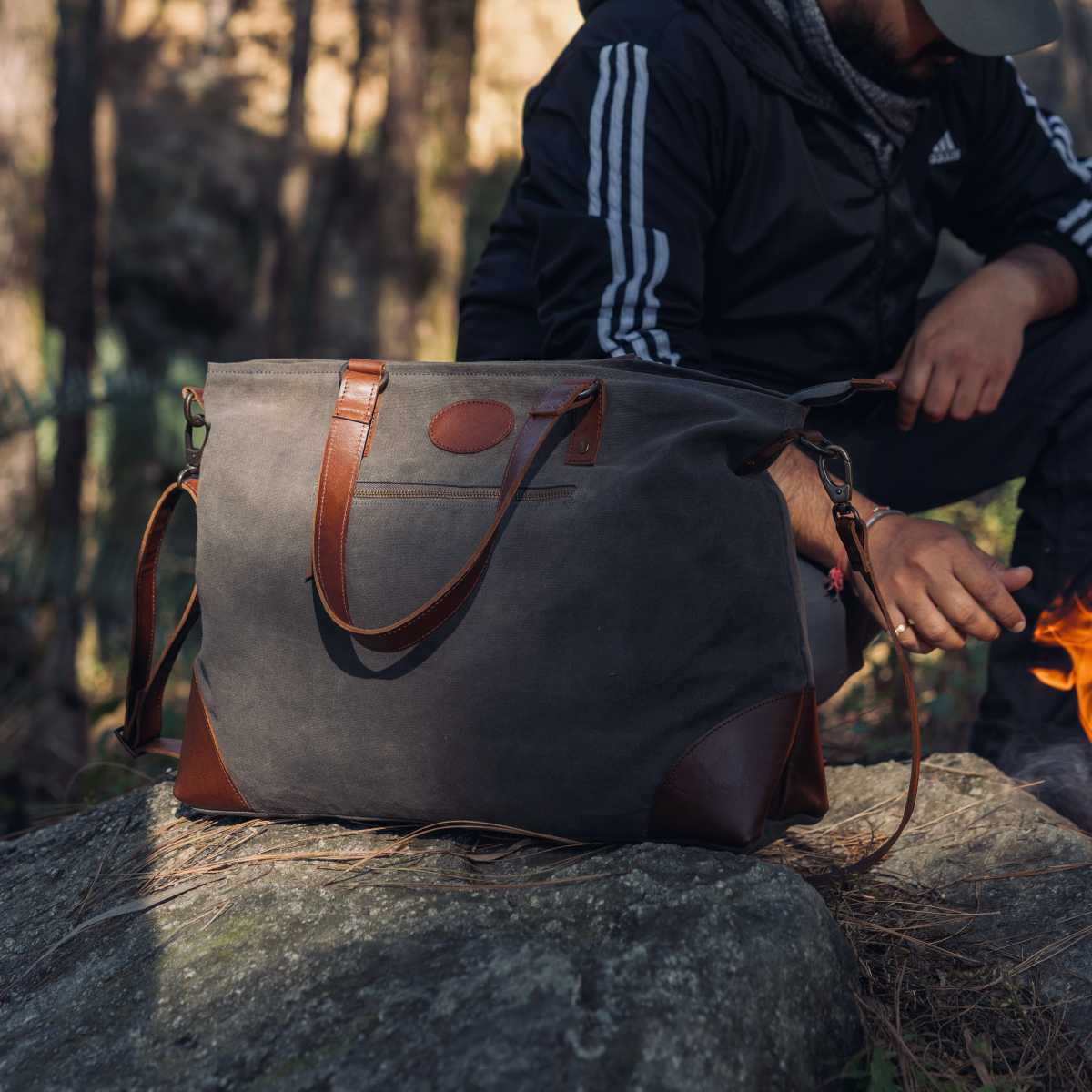 Grey Weekender Bag