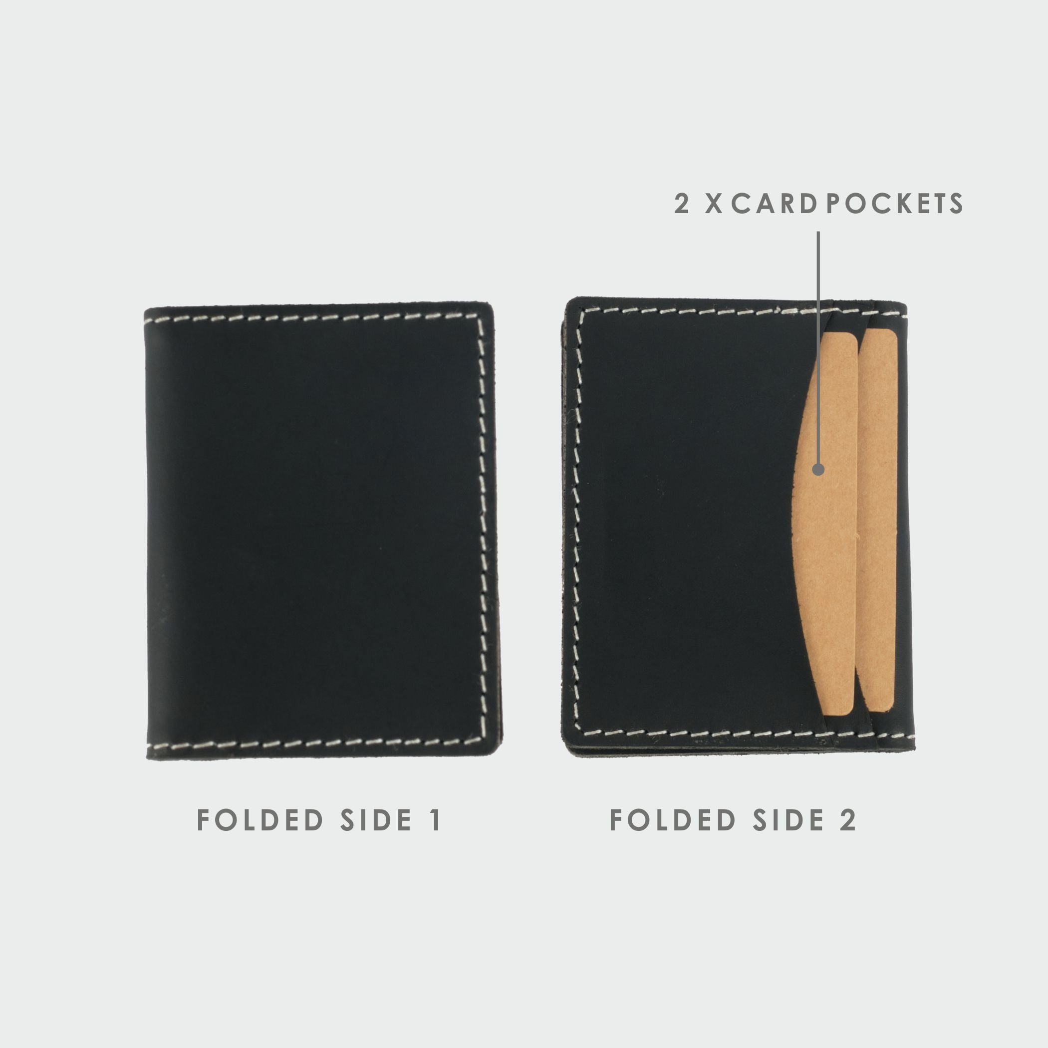 Black Bifold Card Wallet - Dpotli