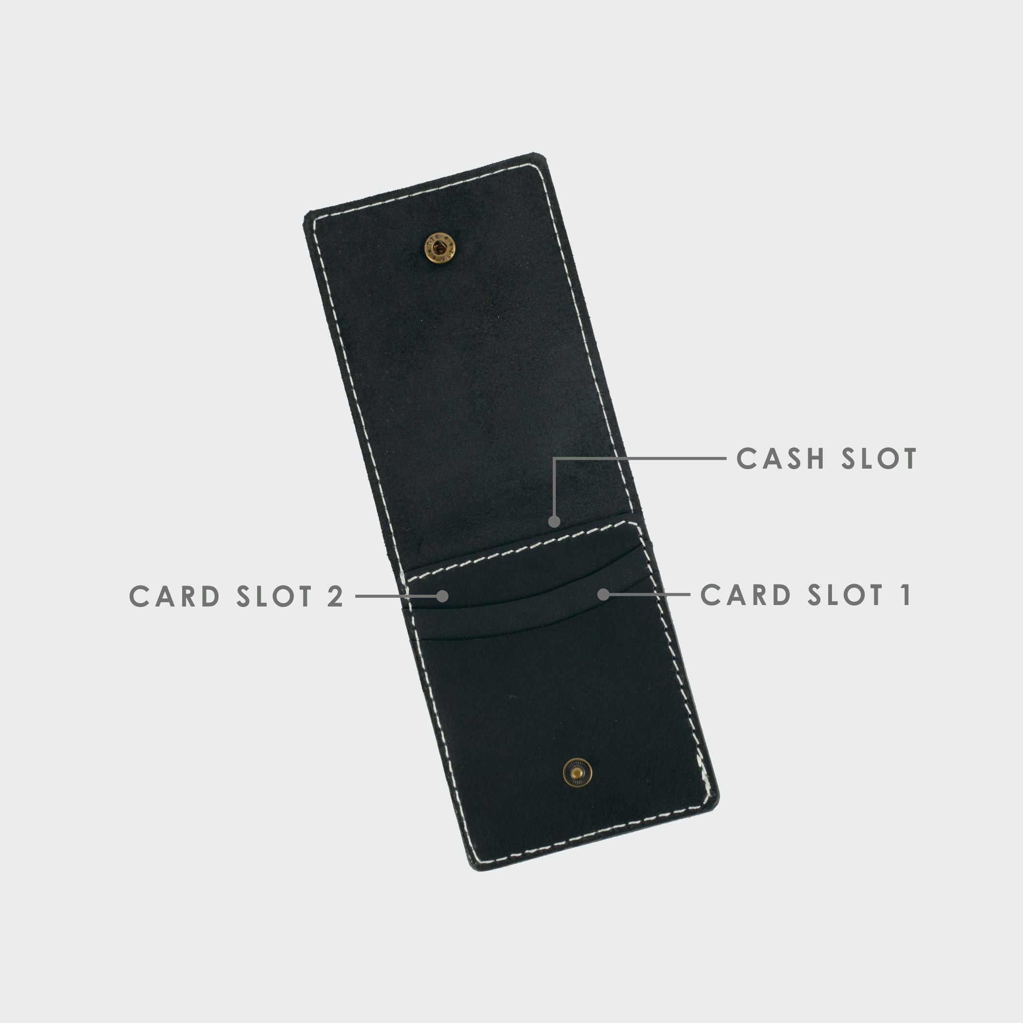 Black Vertical Bifold Slim Wallet - Dpotli