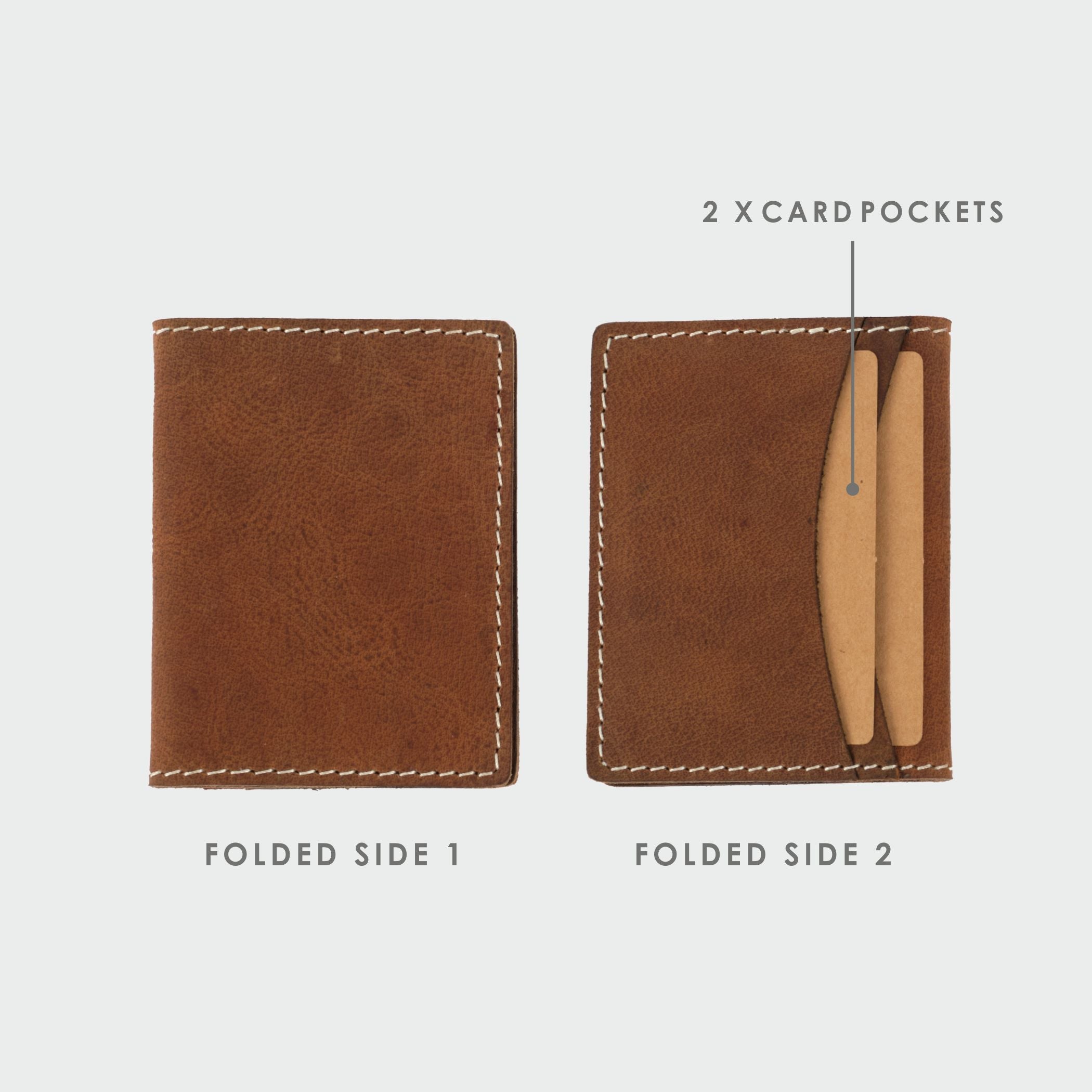 Brown Bifold Card Wallet - Dpotli