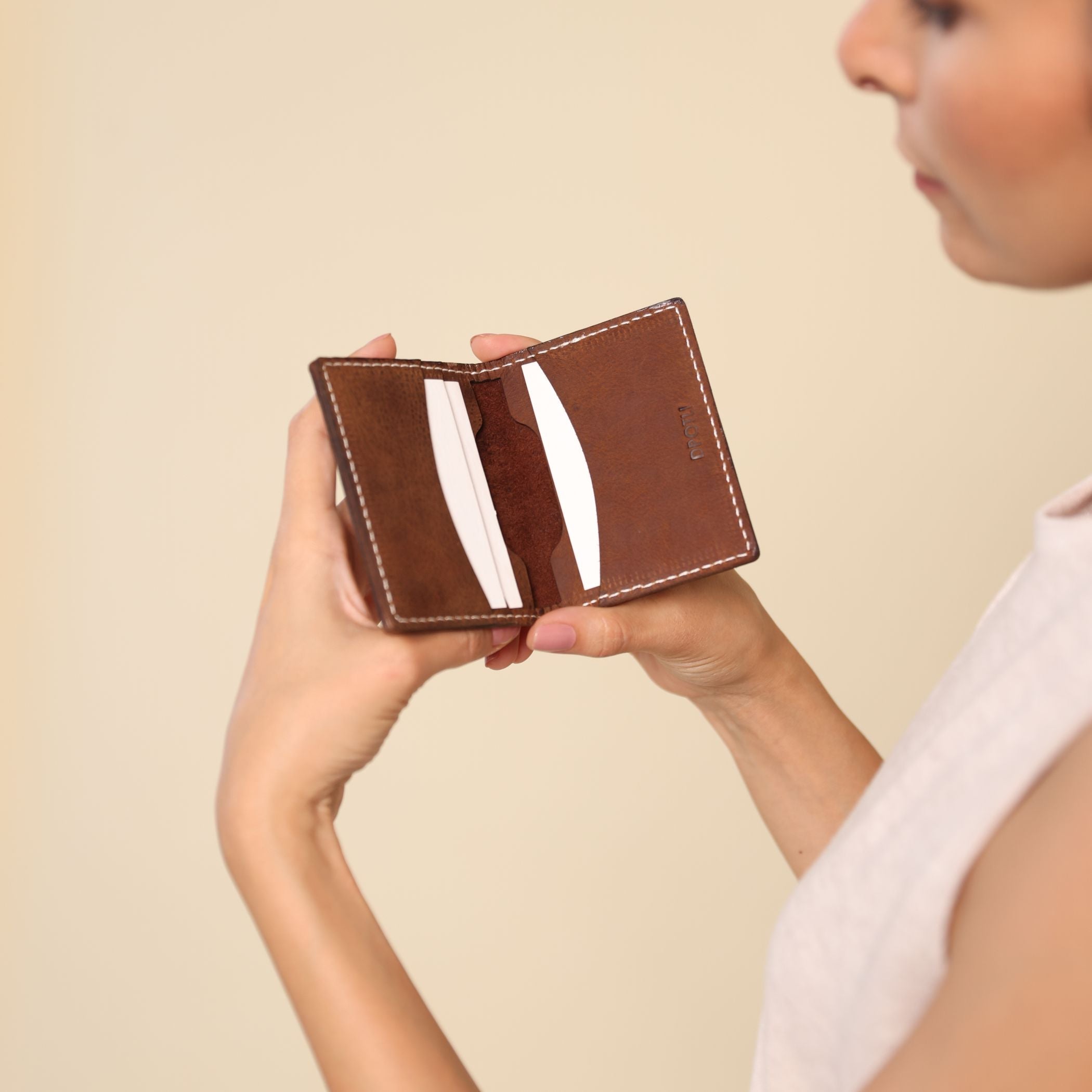 Brown Bifold Card Wallet - Dpotli