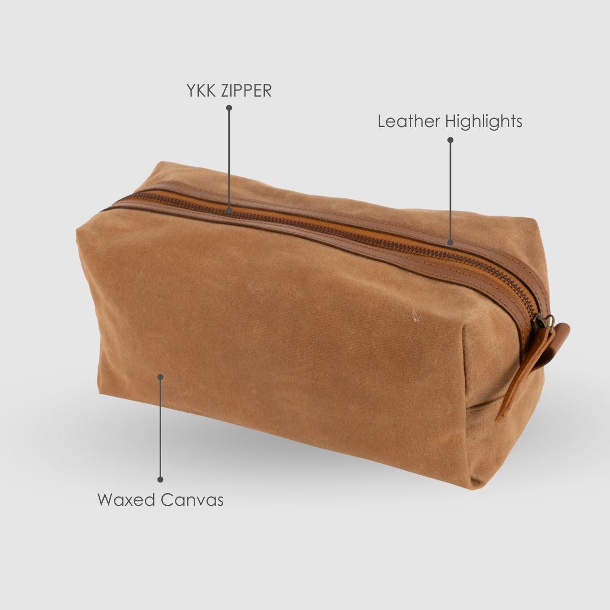 Brown Canvas Dopp Kit - Dpotli