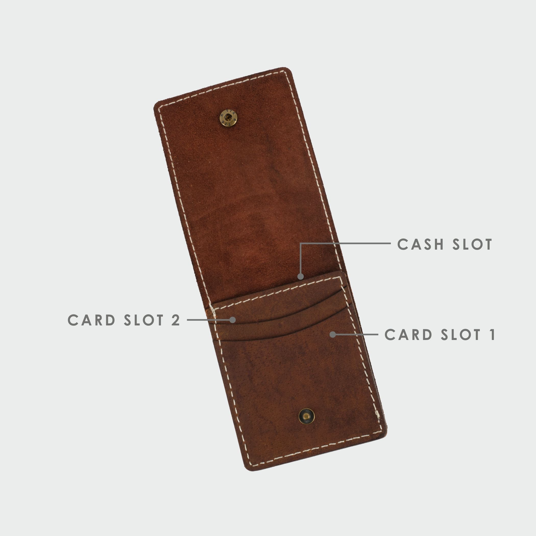 Brown Vertical Bifold Slim Wallet - Dpotli