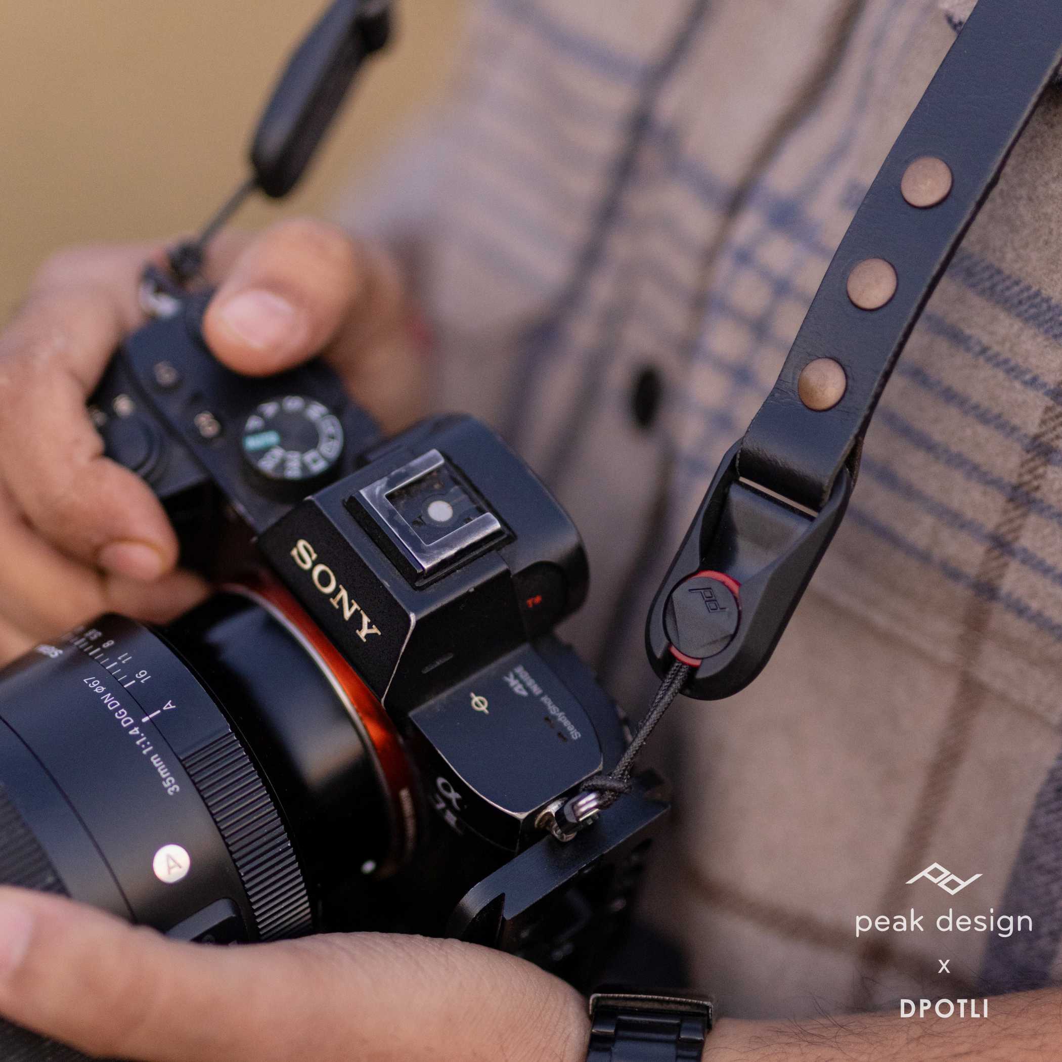 Leather Camera Strap - Made with Peak Design Anchor Links - Dpotli