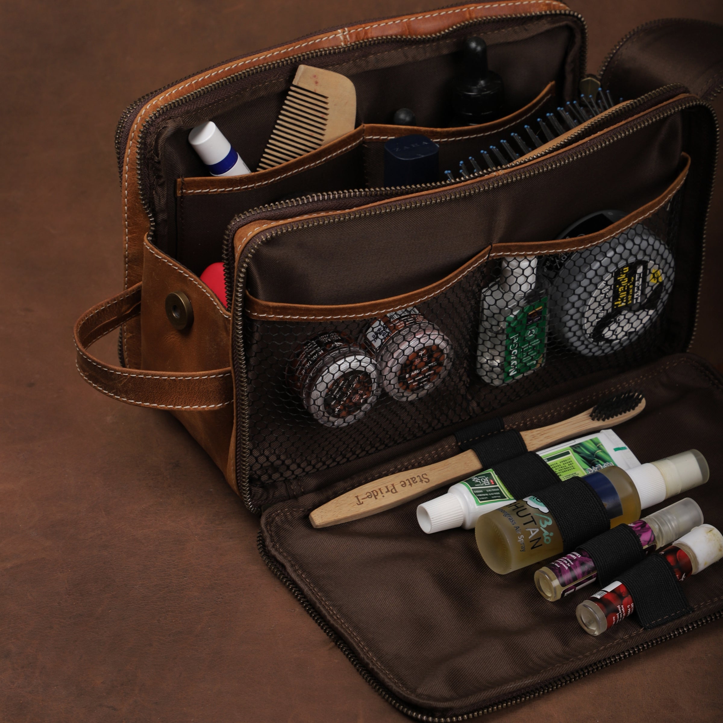 Leather Travel Utility Kit - Dpotli