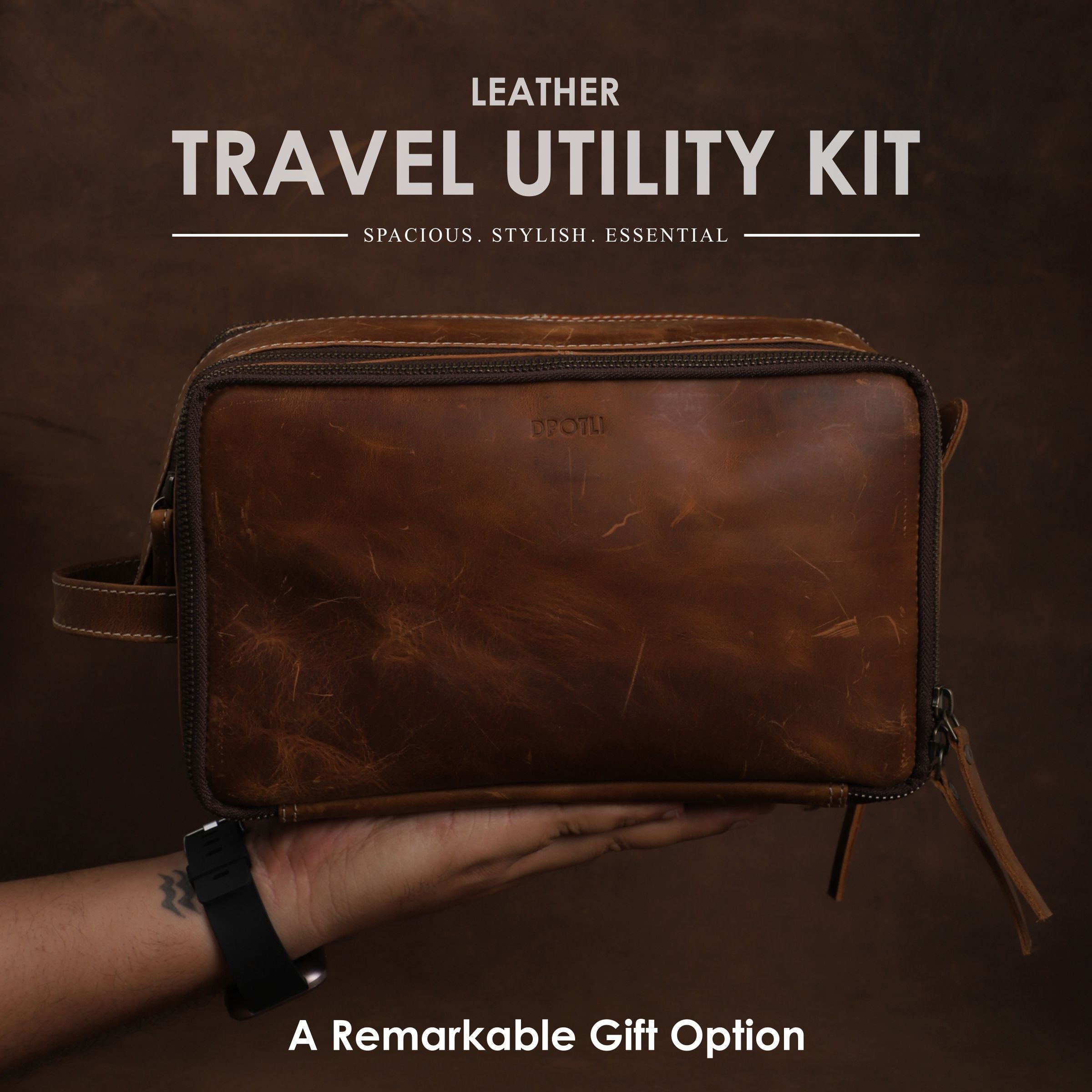 Leather Travel Utility Kit - Dpotli