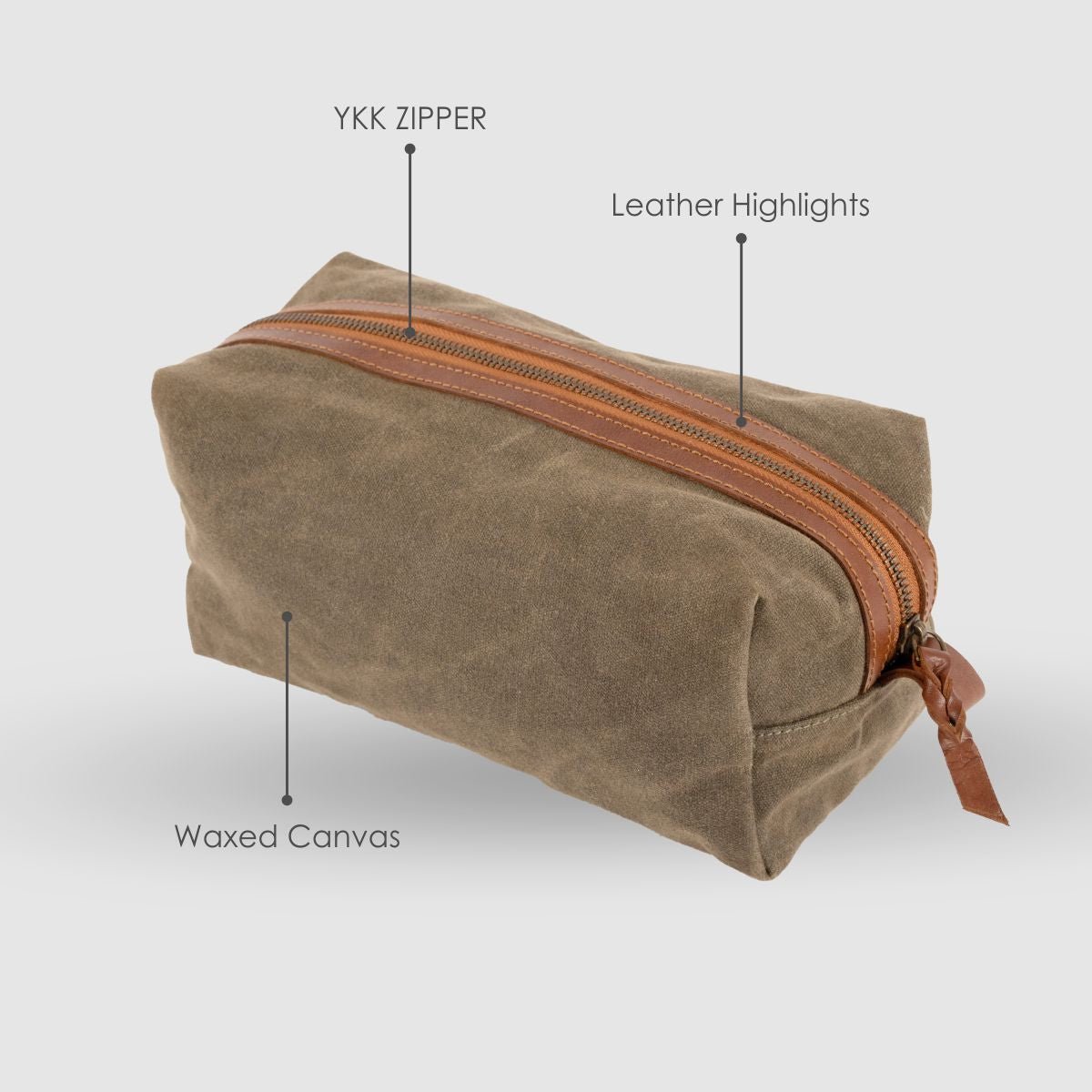 Olive Canvas Dopp Kit - Dpotli