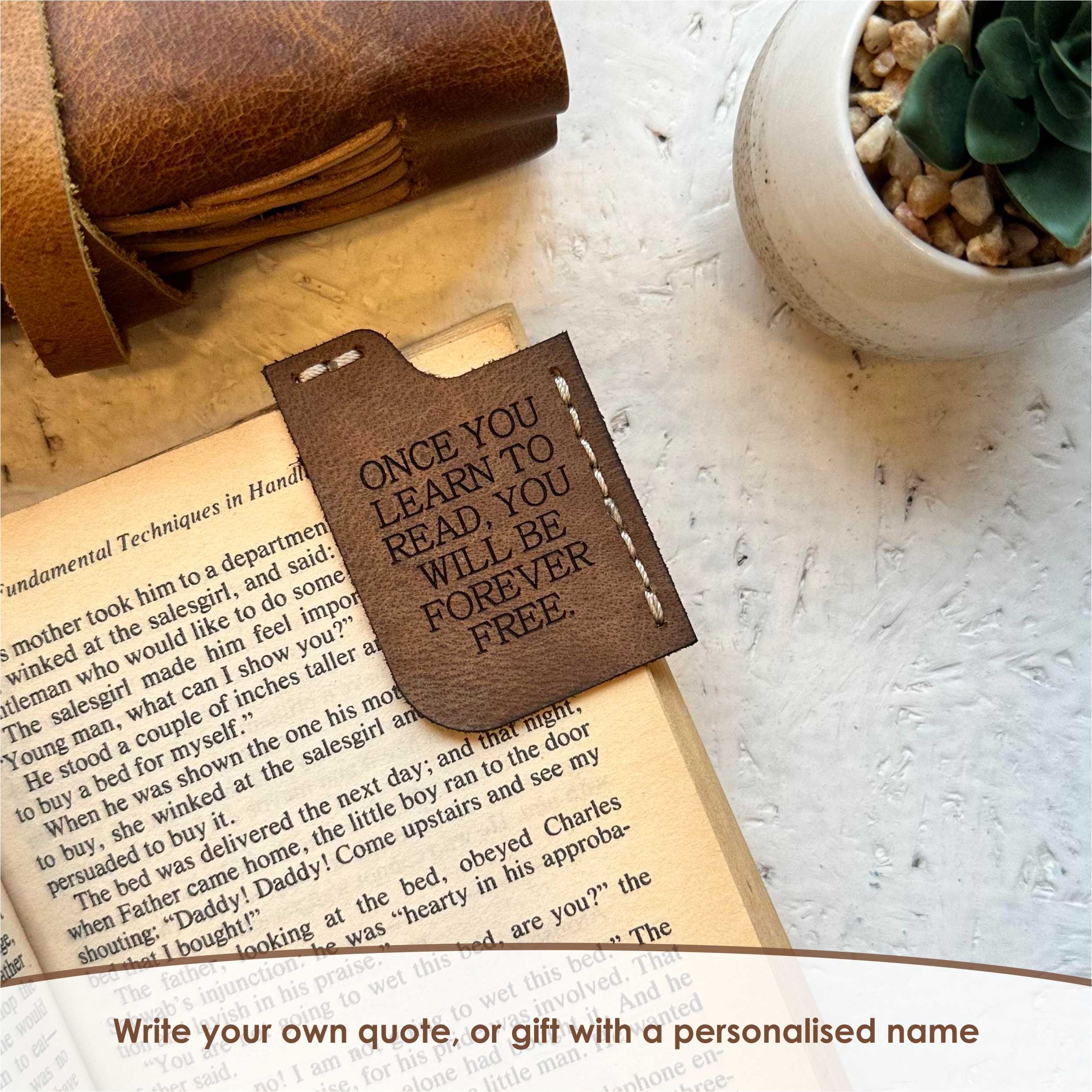 Personalised Leather Bookmarks - Dpotli