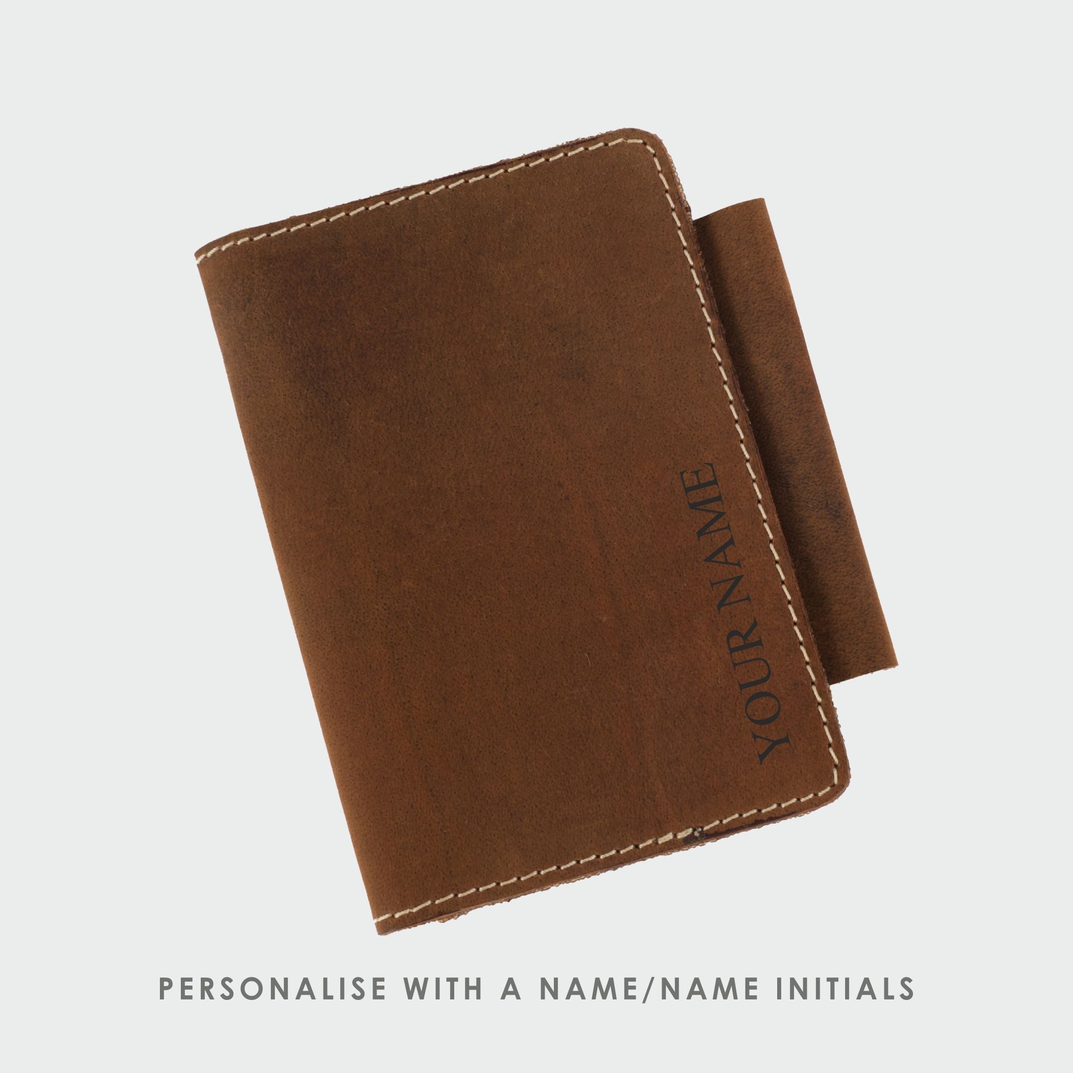 Rustic Brown Leather Passport Cover - Dpotli