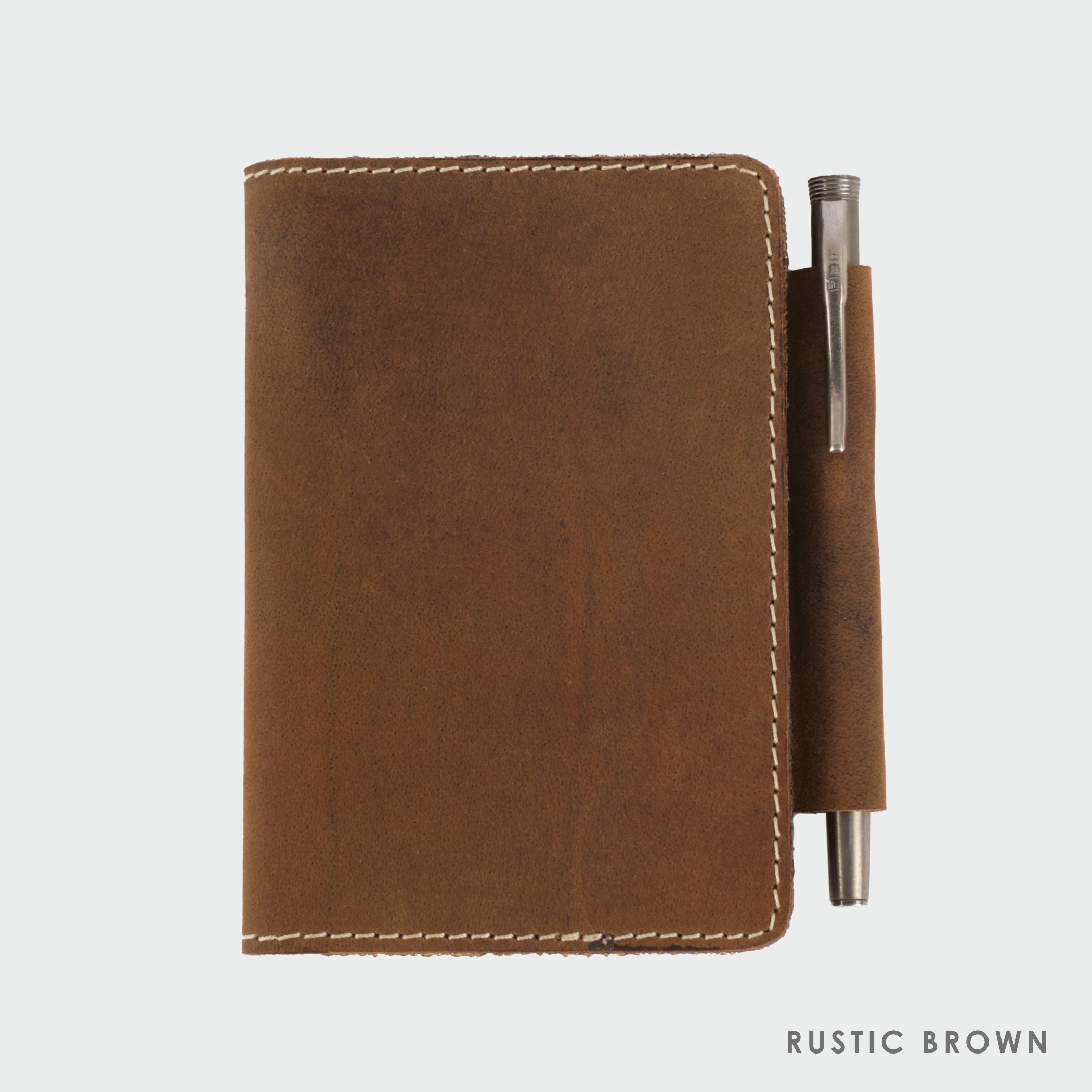 Rustic Brown Leather Passport Cover - Dpotli