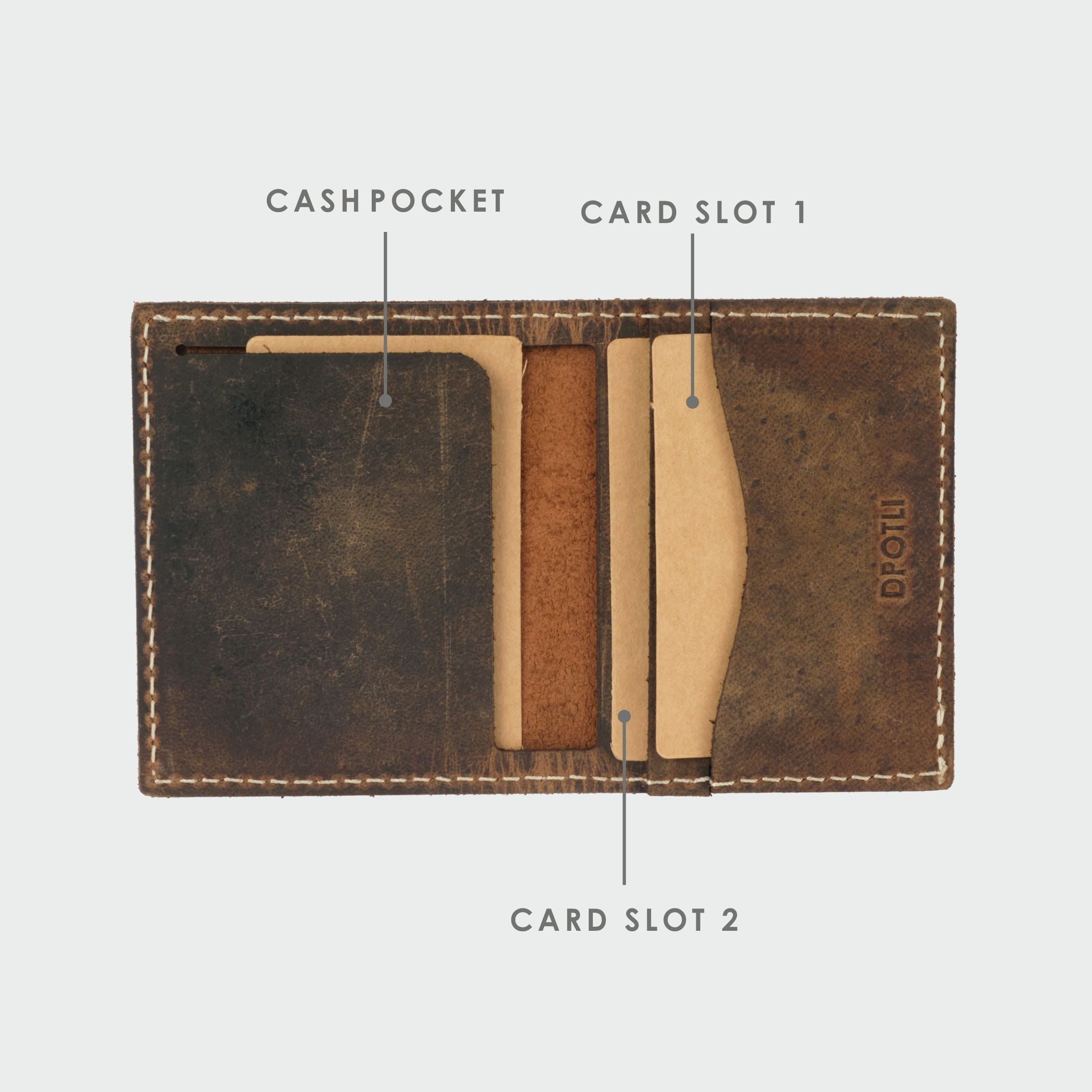 Slim Bifold Card & Cash Wallet - Dpotli