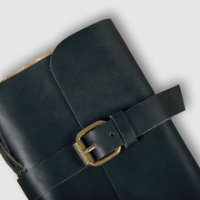 Load image into Gallery viewer, 4x6 Antique Leather Journal with Belt Closure- Black Matte - Dpotli