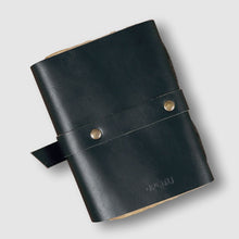 Load image into Gallery viewer, 4x6 Antique Leather Journal with Belt Closure- Black Matte - Dpotli