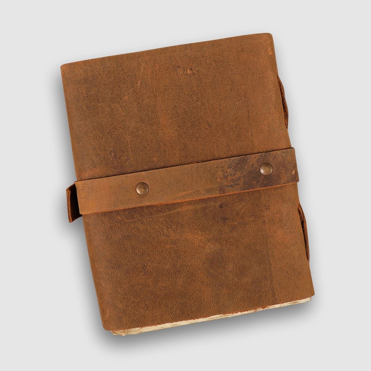 Hand Stitched Leather journal 8x6x2 discount Inch