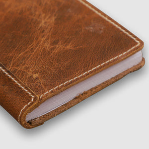 A6 Leather Art Pad- Chestnut Brown - Dpotli
