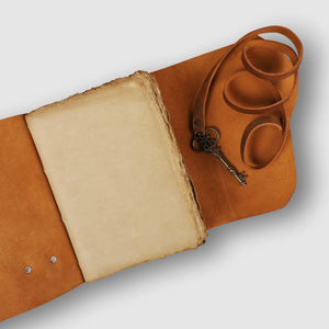 Antique Leather Journal with Key Closure - Dpotli