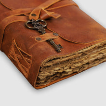Load image into Gallery viewer, Antique Leather Journal with Key Closure - Dpotli