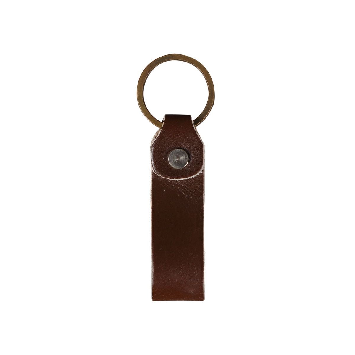 Leather Keychain Loop Style- Black Matte - Dpotli