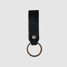 Load image into Gallery viewer, Leather Keychain Loop Style- Black Matte - Dpotli