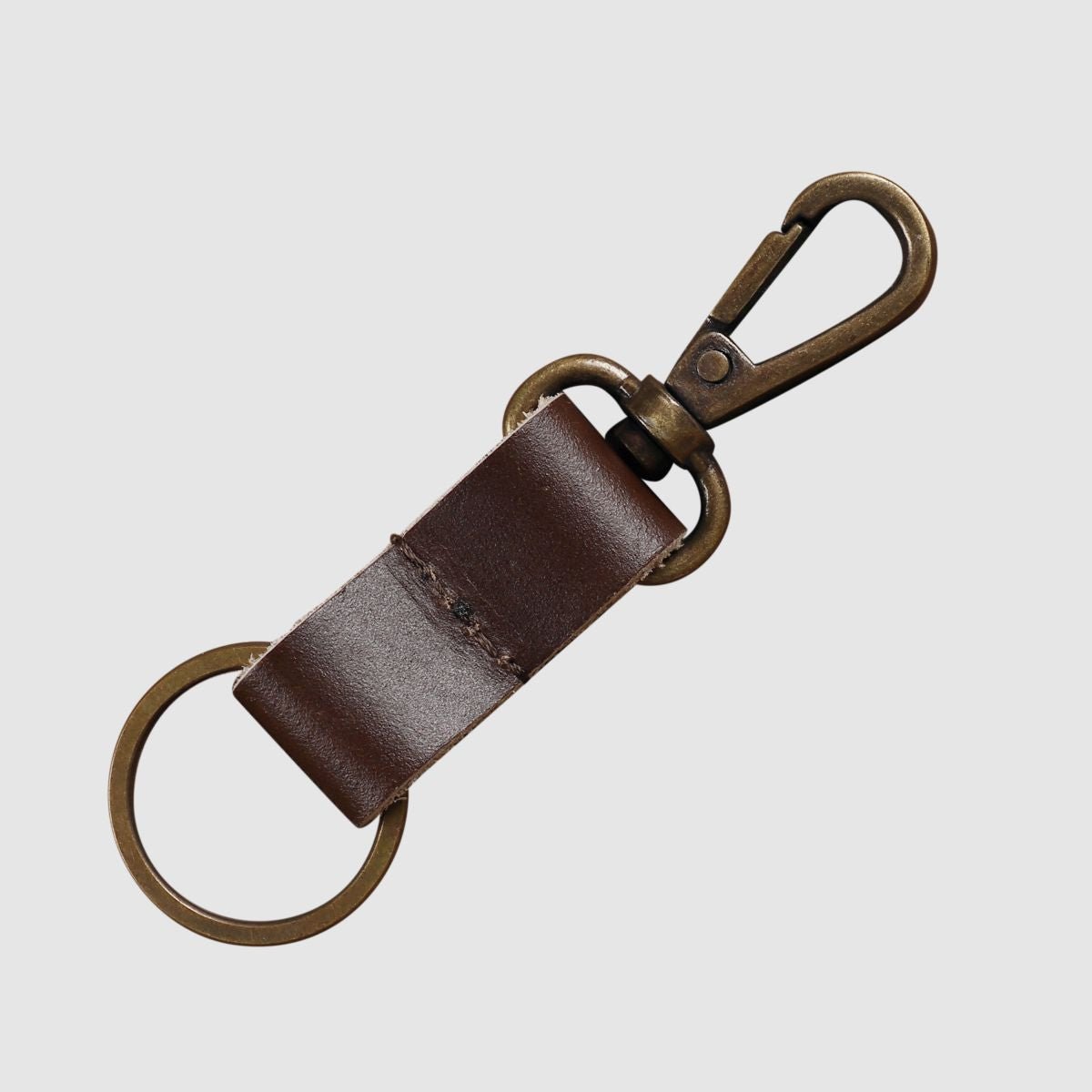 Leather Keychain Loop Style- Black Matte - Dpotli