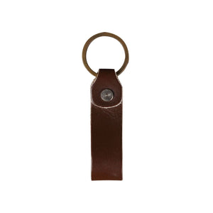 Leather Keychain Loop Style- Olive Green - Dpotli