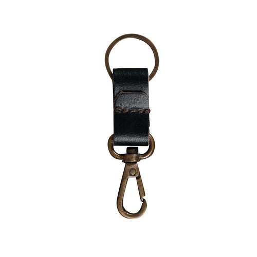 Leather Keychain Sturdy Style- Black Matte - Dpotli