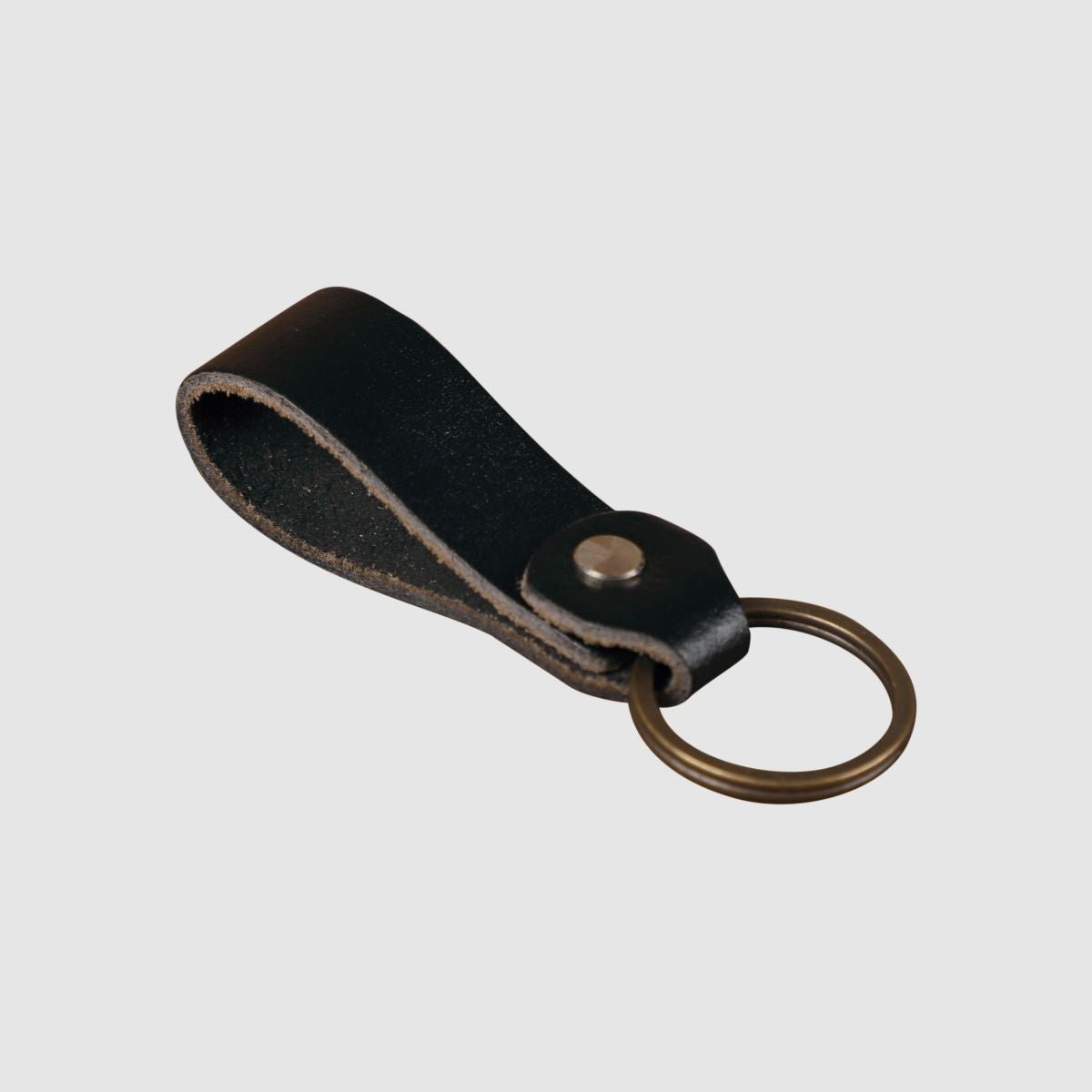 Leather Keychain Sturdy Style- Olive Green - Dpotli