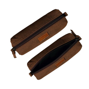 Leather Stationery Pouch- Rustic Brown - Dpotli