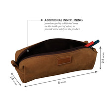 Load image into Gallery viewer, Leather Stationery Pouch- Tan Brown - Dpotli
