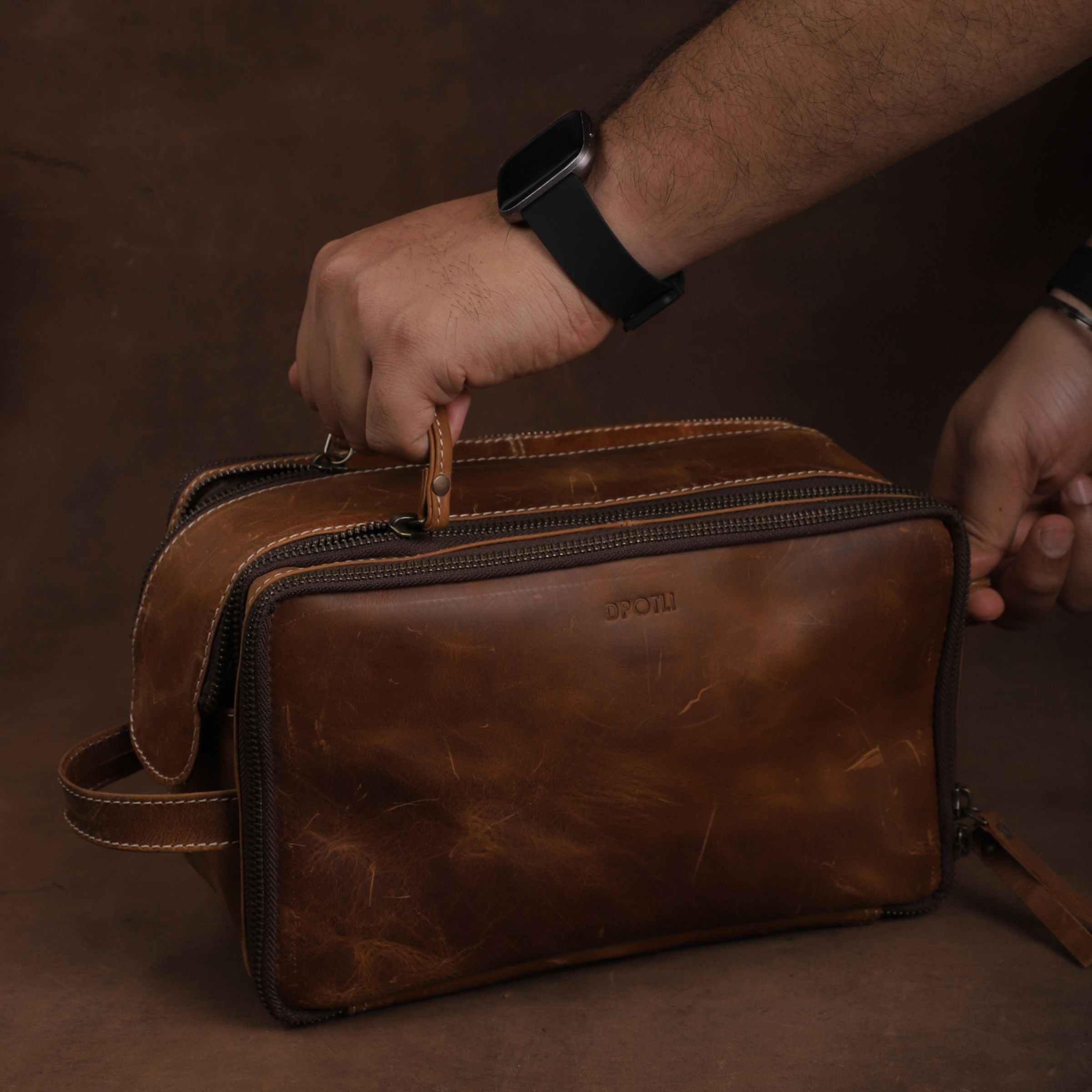 Leather Travel Utility Kit - Dpotli