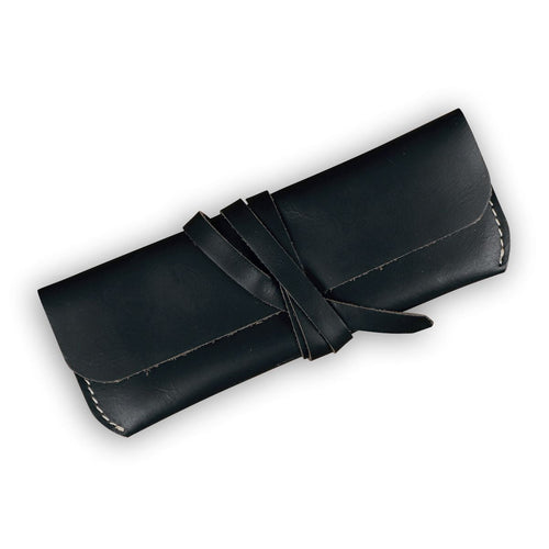 Unisex Leather Eyewear Case- Black Matte - Dpotli