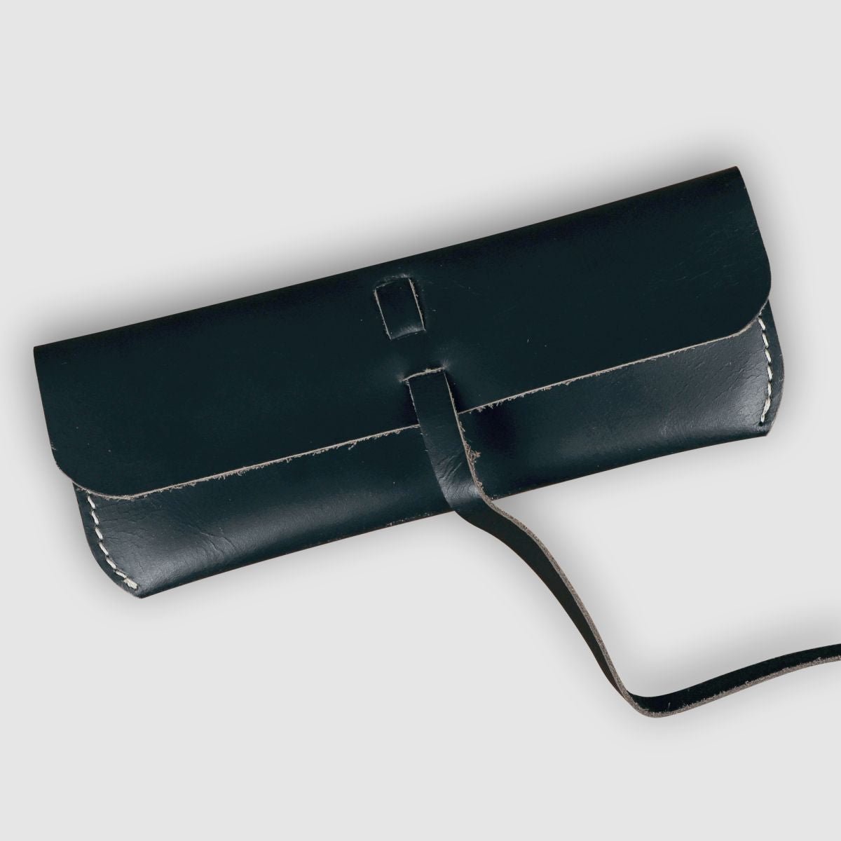 Unisex Leather Eyewear Case- Black Matte - Dpotli