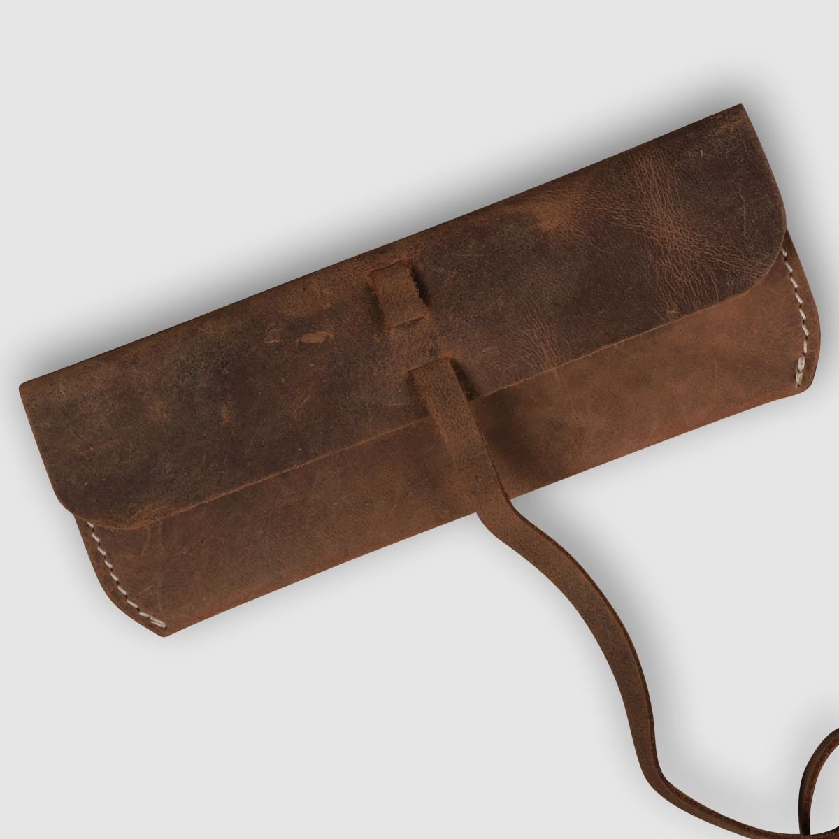 Unisex Leather Eyewear Case- Rustic Brown - Dpotli