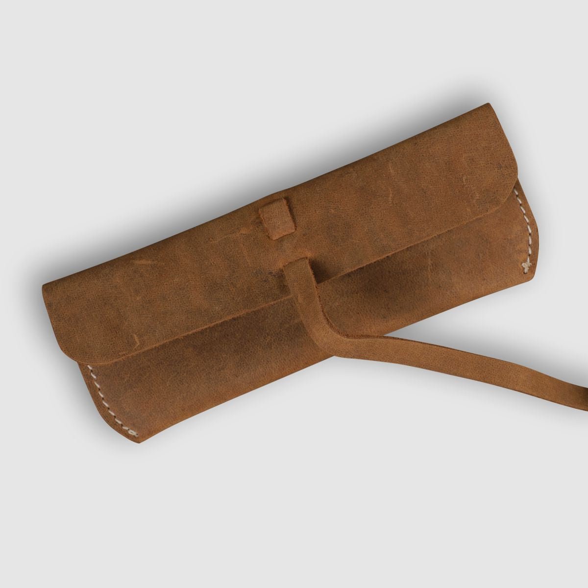 Unisex Leather Eyewear Case- Tan Brown - Dpotli