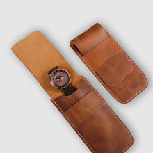 Load image into Gallery viewer, Watch &amp; Pen Case- Chestnut Brown - Dpotli