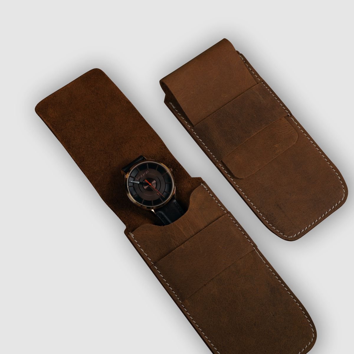 Watch & Pen Case- Rustic Brown - Dpotli